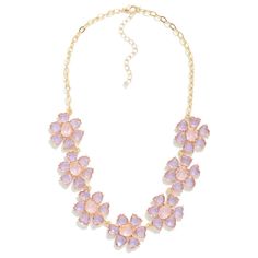 - Approximately 16" L- Extender 3" L Pink Flower Necklace, Lavender Pink, Palm Beach Gardens, Crystal Flower, Glass Crystal, Flower Necklace, Pink Flower, Crystal Jewelry, Crystal Glass