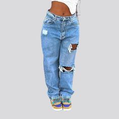 Make a statement this summer with our 2023 Summer Collection of grunge-inspired straight-leg distressed jeans! Featuring a mid-waist fit. luxurious denim fabric. zipper and button closure. and raw hem for an edgy look. these jeans will make you stand out from the crowd.Distinctive Features: Grunge-Inspired: Stand out from the crowd with these unique and fashionable jeans. Straight-Leg: Flatter your figure with a timeless straight-leg fit. Distressed: Achieve an effortlessly cool. vintage look. M High Waist Ripped Jeans In Medium Wash, Distressed High Waist Rigid Denim Jeans, Ripped Medium Wash Rigid Denim Jeans, Ripped Jeans In Medium Wash Rigid Denim, Medium Wash Ripped Flare Jeans In Rigid Denim, Ripped High-rise Cropped Jeans In Rigid Denim, Medium Wash Ripped Straight Leg Jeans, Ripped High Rise Cropped Jeans In Rigid Denim, Ripped Medium Wash Rigid Denim Cropped Jeans