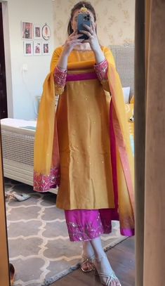 Haldi Punjabi Suit, Stylish Punjabi Suits, Suit Salwar Designs Indian Style, Shrara Suits Indian Designers Party Wear, Haldi Suit Design, Punjabi Wedding Outfits, Keep Smile, Haldi Outfits, Trendy Outfits Indian