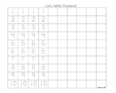 the worksheet for numbers 1 - 10 is shown in black and white, which includes