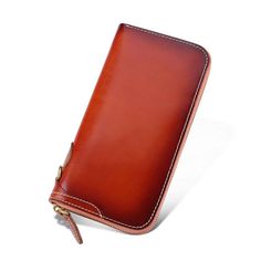 Woosir Long Wallet Mens Cowhide Leather - Woosir Leather Wallet Men, Retro Inspired Dress, Holder Phone, Brown Wallet, Vintage Leather Bag, Bags For Men, Genuine Leather Wallets, Leather Wallet Mens, Zip Wallet