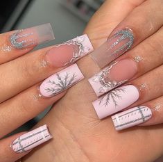 Icy Nails, Nails Spa, Bling Acrylic Nails, Winter Nail, Summer Acrylic Nails, Short Acrylic Nails Designs, Fire Nails, Classy Nails