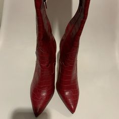 Brand New Never Worn, Guess Snakeskin Thigh High Boots Bold Fitted Heeled Boots For Fall, Fall Red High Heel Mid-calf Boots, Red High Heel Mid-calf Boots For Fall, Red Wide Calf Knee-high Boots For Fall, Chic Red Mid-calf Boots With Round Toe, Red Wide Calf Knee-high Boots With Round Toe, Red Pointed Toe Knee-high Boots For Fall, Red Leather Knee-high Boots For Fall, Red Knee-high Boots With Round Toe For Fall