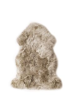 the back end of a sheepskin rug on a white background with no one in it