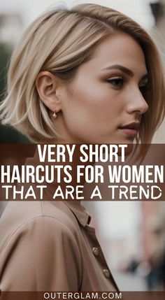 Whether you're looking to make a bold statement, seeking a fresh start, or simply craving a change, a very short haircut could be the perfect solution. If you're contemplating chopping off your locks but need some inspiration, this is the information you need. Discover the latest trends in very short haircuts for women. Short Haircut No Bangs, Cropped Bob Haircut, Short Hair Trends 2024 Haircuts Women, Long Hair Vs Short Hair Before And After, Cropped Haircut For Women, Women’s Short Haircut, Haircut For 50 Year Old Women, Short Choppy Hairstyle Women, Women’s Short Haircuts