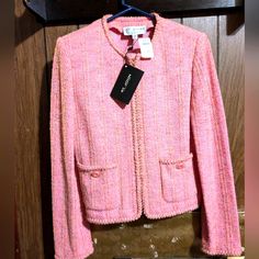 Nwt St John Collection Pink Tweed Suit Size 8 More Photos Ro Come Elle Woods Legally Blonde Vibes Classic Vintage Jacket & Skirt Set Like An Item But Not The Price? Send Me An Offer Buy With Confidence, I Am A 5 Star Seller, Poshmark Level Ii Ambassador With Many Happy Customers All Items Are From My Personal Closet, New With Tags Or Like New & Well Cared For Look For Closet Clear Out Days Bundle 2 Or More Items For Best Deals And Discounts To Save Not On Poshmark? Use My Code: Marleymaggiemae T Designer Fitted Tweed Jacket For Spring, Designer Pink Winter Blazer, Elegant Pink Tweed Outerwear, Designer Tailored Tweed Jacket For Spring, Pink Long Sleeve Tweed Jacket, Pink Fitted Tweed Jacket For Formal Occasions, Fitted Pink Tweed Jacket For Formal Occasions, Pink Fitted Tweed Jacket For Work, Fitted Pink Tweed Jacket For Work