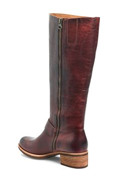 Brushed hardware and rich leather distinguish a knee-high boot grounded by a cushioned footbed and stacked block heel. 1 1/2" heel 14" shaft; 15" calf circumference Side zip closure with elastic gore inset Cushioned footbed Leather upper/textile lining/rubber sole Imported Knee High Leather Boots, Leather Boot, Knee High Boots, Side Zip, Knee High, Leather Women, Block Heels, Rubber Sole, Womens Boots