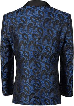 This Men's Blue Paisley Embroidered Formal Blazer Jacket w/Bowtie is a stylish and sophisticated addition to any formal wardrobe. The classic design features an all-over paisley embroidery and comes with a matching bowtie for a completed look. A timeless yet modern wardrobe staple. Jacquard fabric Imported Polyester lining Button closure Hand Wash Only Size Chest Waist XXS 29 - 31 27 - 29 XS 30 - 32 28 - 30 S 34 - 36 30 - 32 M 38 - 40 32 - 33 L 42 - 44 33 - 34 XL 46 - 48 36 - 38 2XL 48 - 50 40 - 42 3XL 50 - 52 44 - 48 Semi-formal Blue Blazer With Long Sleeves, Blue Semi-formal Long Sleeve Blazer, Elegant Blue Long Sleeve Suits, Elegant Royal Blue Long Sleeve Suits, Fitted Blue Suits For Fall, Blue Long Sleeve Suits With Hidden Button Closure, Fitted Blue Suit For Fall, Blue Long Sleeve Tuxedo Suit, Fitted Blue Fall Suits