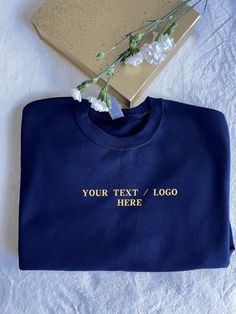 Custom Embroidery TEXT Design Sweatshirt and Hoodie Personalized Writing Sweatshirts Custom Logo Personalized  Hoodie Sweatshirt Matching Family Sweatshirts Custom Crewneck   We make custom embroidery hoodies and sweatshirts for your family, friends and you . It's an original and cute gift idea for every family member.  Our embroidery sweatshirt charged with love and luck -Take it! Give yourself and your loved ones unforgettable moments again. ----------------------------------------------------------------------   *Hoodie & Sweatshirt*  Material: - 50% coton _ 50% polyester  Size: S-M-L- XL-XXL  ----------------------------------------------------------------------- Thank you for visiting my store! Blue Crew Neck Hoodie With Embroidered Logo, Embroidered Logo Sweatshirt For College In Winter, Winter Crew Neck Sweater With Letter Embroidery, Winter Embroidered Crew Neck Hoodie, Navy Long Sleeve Sweatshirt With Embroidered Logo, Hooded Tops With Letter Embroidery For Winter, Crew Neck Sweatshirt With Embroidered Logo, Winter Crew Sweatshirt With Embroidered Logo, Crew Sweatshirt With Embroidered Logo For Winter