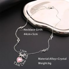 TAVIMART Y2K Crystal Bowknot Heart Pendant Necklace For Women Sweet Cool Girl Trendy Clavicle Chain Aesthetic Necklace Jewelry Party Gift Chain Aesthetic, Chains Aesthetic, Aesthetic Necklace, Faux Fur Bucket Hat, Lavender Blue, Heart Pendant Necklace, Jewelry Party, Necklace For Women, Necklace Jewelry