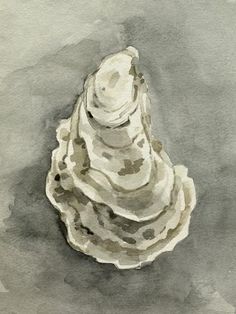 a watercolor painting of a white hat on a gray and black background by artist person