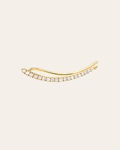 Modern, and uber chic 14k solid gold diamond ear crawler, wear it by itself or on a second hole, wear it day or night, it will be your new favorite accessory. Sold as Single Size: Approx. 20mm Diamond Carat Weight: Approx. 0.15 ctw Total Weight: Approx. 0.5 grams (single) Comes carefully packaged in a branded Zoe Lev jewelry box. Standard Production: 4-8 business days Rush Order Production: 2-5 business days Shipping: Select shipping method at checkout. Shipped from our L.A. Studio This item is Ear Crawlers, Diamond Ear Cuff, Custom Jewelry Box, Diamond Bar, Bar Earrings, Earings Piercings, Gold Diamond, Custom Jewelry, Diamond Jewelry