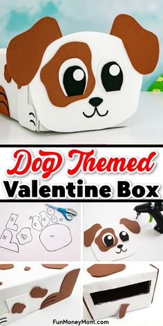 this dog themed valentine box is so cute and easy to make