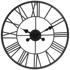 Dimensions: 18" H x 18" W x 1.5" D Power Source: 1 AA Battery (Not Included) Material: Metal Shape: Round Color: Black Orientation: Vertical Includes: 1 Keyhole Mount Quantity: 1 Showcase your modern style with this Black Open Metal Wall Clock. This black metal clock features an open construction with roman numerals and glossy clock hands. Use this functional piece to complement the theme of your office or home library. Metal Clock, Clock Hands, Ring Shapes, Framed Mirror Wall, Metal Wall Clock, Store Signs, Aa Battery, Open Ring, Mirror Wall Decor