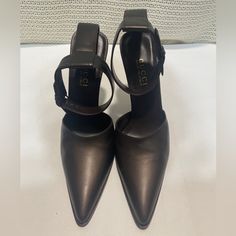 Authentic Gucci 100% Leather Ankle Strap Shoe Heels Pump. Size: 10b Has Small Scratch. Great Condition/No Box. Pls See Picture For More Details. Gucci Formal Heels With Sculpted Heel, Gucci Formal Heels With Heel Strap, Chic Gucci High Heels, Gucci Pointed Toe Heels For Work, Gucci Elegant Heels With Buckle Closure, Gucci High Heels For Formal Occasions, Elegant Gucci Heels With Buckle Closure, Gucci Ankle Strap Heels With Padded Heel, Gucci Heels With Buckle Closure And Round Toe