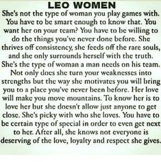 a poem written in black and white with the words leo women on it's side