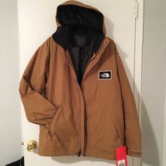 Never Been Worn North Face Jacket (Still Has Tags). Includes A Removable And Reversible Jacket. Multiple Pockets And Great For Skiing/Snowboarding Brown Functional Outerwear For Fall, Brown Windproof Outerwear For Outdoor, Beige Windproof Outerwear For Outdoor, Brown Nylon Outdoor Outerwear, Windproof Beige Outerwear For Outdoor, Brown Nylon Outerwear For Outdoor, Beige Outdoor Outerwear With Detachable Hood, Beige Outerwear With Detachable Hood For Outdoor Activities, The North Face Solid Winter Outerwear