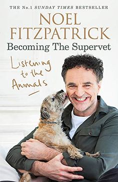 a man holding a small dog in his arms with the caption, becoming the supervet