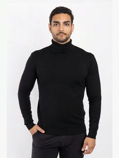 Midweight pullover turtle-neck sweater, a perfect sweater for spring, fall and winter.NY&C Turtle Neck Perfect Sweater Black Casual  Long Sleeve Knitted Fabric Plain Pullovers Medium Stretch Spring,Fall/Winter Men Clothing, size features are:Bust: ,Length: ,Sleeve Length: Perfect Sweater, Knitwear Men, Sweater Black, Men Clothing, Black Casual, Fall And Winter, Spring And Fall, Long Sleeve Knit, Turtleneck Sweater