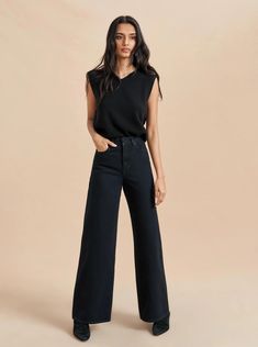 Isadora High-Rise Wide-Leg Jean | La Ligne NYC Mid-rise Wide Leg Pants For Everyday Fall Wear, Chic Mid-rise Flare Jeans For Everyday, Chic Wide Leg Pants For Elevated Casual Occasion, Trendy Wide Leg Pants For Everyday Fall Wear, Versatile Wide Leg Flare Jeans With Five Pockets, Versatile Wide Leg Flare Jeans For Fall, Chic Relaxed Fit High Rise Flare Jeans, Fall Wide-leg Jeans For Elevated Casual, Fall Wide-leg Jeans For Elevated Casual Occasion