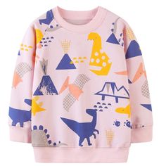 PRICES MAY VARY. Fashion Style: Cute Cartoon All Over print.Popular new style girls sweatshirts.Your little girl will look very cute while dressed. Comfortable Feeling: High quality cotton fabrics material girls clothes, super smooth soft and warm, good elastic that fit your body easily Exquisite Design: Crew neck long sleeve sweater, easy to fit different style of outfit and shirt, good elastic knit ribbed hem, easy to wear on and take off Suitable Multi Occasion: perfect sweater fit as daily s Dinosaur Sweater, Branded Clothes, Quality Hoodies, Clothes For Girls, 5 To 7, Jumper Shirt, Fall Sweatshirt, Girl Sweatshirts, Pink Sweatshirt