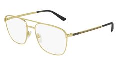 The concept is inspired by an everyday look and is enriched by the iconic and well known Gucci web. Masculine double bridge squared pilot in metal. Gucci lettering logo on temples. Gucci Frames, Gucci Nike, Metal Bridge, Gucci Glasses, Gold Glasses, Gucci Eyewear, Lettering Logo, Square Glasses, Gucci Sunglasses