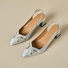 TSS58 Leather Heels Pumps Sandals - Women's Casual Shoes | Touchy Style Medium Heels, Women's Casual Shoes, Modern Sandals, Shoes Heel, Wedges Style, Platform High Heels, Dress Shoes Womens, Silver Shoes, Heels Pumps