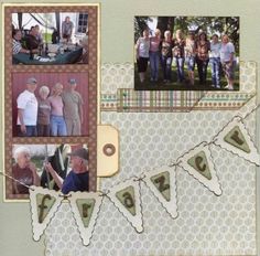 a scrapbook page with pictures of older people