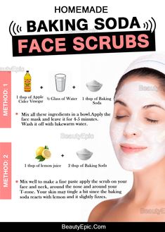 Baking Soda Face Scrub Homemade Baking Soda, Baking Soda Facial, Facial Scrub Recipe, Baking Soda Face Scrub, Face Scrubs, Baking Soda Face, Homemade Baking, Face Scrub Homemade, Scrub Recipe