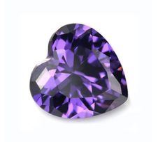 a purple heart shaped diamond on a white background