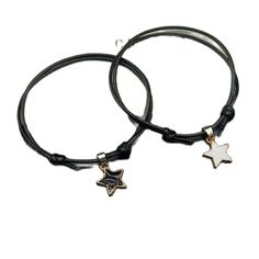 SPECIFICATIONS Gender: Women Material: Metal Metals Type: Zinc alloy Bracelets Type: Charm Bracelets Chain Type: Rope Chain Item Type: Bracelets Clasp Type: Toggle-clasps Compatibility: All Compatible Model Number: couple bracelet Fine or Fashion: Fashion Style: TRENDY quantity: 2 pcs [20240228] Stars Bracelet, Bracelets Black, Bracelets Chain, Couple Bracelet, White Rope, Black Rope, Couple Bracelets, Star Bracelet, Fashion Couple