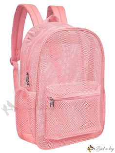 Bird in Bag - Semi-Tapaent Mesh Backpack with Padded Shoulder Straps, Perfect for Outdoor Activities, Swimming, Hiking, Daily Use Bags With Mesh Pockets, Mesh Bags For Everyday Use And Back To School, Back To School Travel Mesh Bags, Summer Backpack With Zipper Closure For Students, Large Capacity Backpack For School In Summer, Summer Student Backpack With Zipper Closure, Student Summer Backpack With Zipper Closure, Large Capacity School Backpack For Summer, Casual Mesh Backpack For Back To School