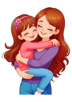 two girls hugging each other with their arms around them