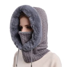 PRICES MAY VARY. Specially designed for extreme cold weather and harsh conditions, our double-layer balaclava offers exceptional warmth and comfort. With a plush inner layer and a smooth, insulated outer layer, it is perfect for sub-zero temperatures and winter sports such as skiing, snowboarding, running, cycling, and plateau hiking. Versatile 3-in-1 design: This balaclava hood combines a hat, mask, and scarf to provide ultimate protection against wind and cold. The extended neck and thick bala Hooded Balaclava, Women's Balaclava, Beanie Scarf, Scarf Mask, Knitted Balaclava, Cable Knit Hat, Warm Winter Hats, Hooded Scarf, Winter Cap