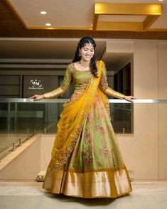 Follow for more Blouse Designs Western, South Indian Lehenga Choli, Lehanga Models, South Indian Lehenga, Western Dresses For Girl, Tejaswi Prakash, Half Saree Lehenga, Indian Lehenga Choli