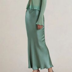 Bec & Bridge Cheri Slip Skirt Elegant Full-length Spring Skirt, Elegant Full-length Skirt For Spring, Elegant Full Length Skirt For Spring, Elegant Full Length Spring Skirt, Chic Full-length Green Skirt, Elegant Green Long Skirt, Elegant Green Relaxed Maxi Skirt, Elegant Green Skirt, Elegant Green Maxi Skirt For Evening