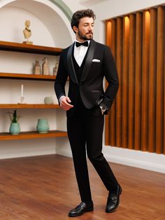 Black Slim-Fit Tuxedo 3-Piece