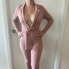 - Asos Jumpsuit In Light Pink Color - Us 6 - Straight/Skinny Leg - New Without Tags, Never Worn - Comes From A Clean Non Smoking Home - For Reference I Am 5'4 And 140lbs Fitted Spring Pantsuit For Night Out, Trendy Fitted Pantsuit For Parties, Chic Fitted Overall Pantsuit, Fitted Overall Pantsuit For Date Night, Chic Fitted Pantsuit, Pink Fitted Jumpsuit For Work, Fitted Jumpsuits And Rompers For Spring Date Night, Fitted Pink Jumpsuits And Rompers For Work, Fitted Pink Jumpsuits For Work