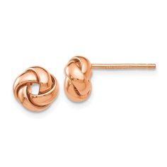 Product Specification Jewelry Specification: Material Purity : 14K Finish : Polished Length : 7.5 Mm Feature : Hollow Material : Gold Product Type : Jewelry Jewelry Type : Earrings Sold By Unit : Pair Gender : Women's Material Color : Rose Earring Closure : Post & Push Back Earring Type : Love Knots Attributes: Love Knots, Knot Stud Earrings, Knot Studs, Bow Jewelry, Yellow Earrings, Knot Earrings, Love Knot, Yellow Gold Earring, Gold Polish