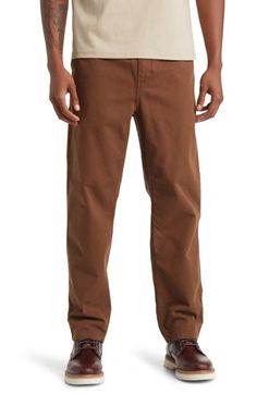 Straight Relaxed Fit Pants For Everyday, Everyday Relaxed Fit Straight Pants, Everyday Straight Relaxed Fit Pants, Relaxed Fit Straight Leg Chinos With Elastic Waistband, Straight Fit Full Length Cotton Pants, Straight Leg Cotton Cargo Pants With Pull-on Style, Straight Fit Cotton Work Pants With Tapered Leg, Solid Cotton Tapered Leg Jeans, Relaxed Fit Cargo Pants For Everyday