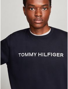 Tommy Hilfiger men's sweatshirt. Made from soft, brushed-back fleece with a flat, clean face and smooth hand, our cozy crewneck features rib-knit trim, and our embroidered logo.  Material: 70% Cotton, 30% Polyester. Classic Crew Neck Logo Sweatshirt, Classic Logo Crew Neck Sweatshirt, Classic Logo Sweatshirt Crew Neck, Crew Neck Sweatshirt With Embroidered Logo, Casual Sweats With Embroidered Logo And Crew Neck, Casual Crew Neck Sweats With Embroidered Logo, Casual Tommy Hilfiger Tops With Embroidered Logo, Tommy Hilfiger Logo Print Sweatshirt For Streetwear, Classic Crew Neck Sweatshirt With Logo Print