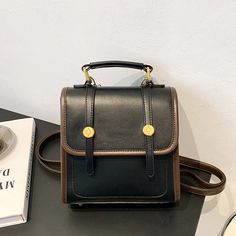 Women's Backpack Summer New Fashion Small Cute Leather Bag Leisure Travel Solid Color Bag Back Pack Purse for Women [23y 8m 22d] Women's Backpack, Backpack For Teens, Purse For Women, Promotional Gifts, Travel And Leisure, School Backpacks, Black N Yellow, Womens Backpack, Women Brands