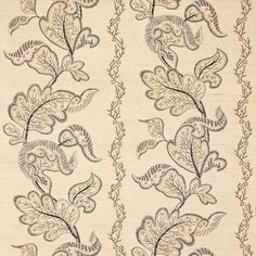 an intricately designed wallpaper with leaves and vines