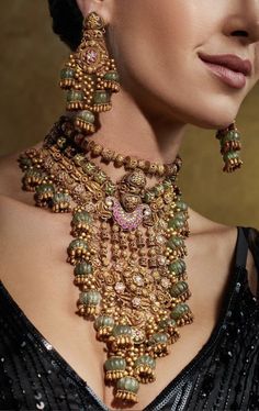 Bridal Necklace Designs, Antique Necklaces Design, New Gold Jewellery Designs, Wedding Party Wear