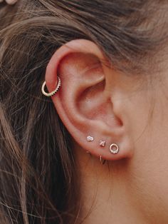 Add an edge to your ear stacking and add a black and white sapphire huggie to your cartilage piercing Ear Stacking, Gold Huggie Hoop Earrings, Affordable Fine Jewelry, Gold Huggies, Droplet Earrings, Classy Earrings, Back To School Outfit, Black Sapphire, Circle Studs