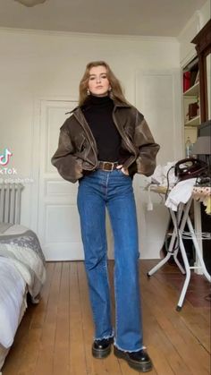 Neutral Masc Outfits, Casual Winter 2023 Outfits, Leather Jacket Fits Aesthetic, 60s Modern Fashion, 90s Winter Outfits Vintage, 1970s Fall Fashion, Eclectic Grandpa Outfit, 23 Year Old Outfits, 27 Year Old Fashion Outfits