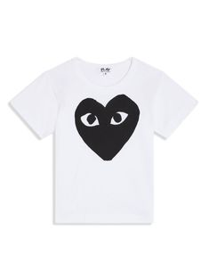 white cotton jersey texture signature heart print crew neck short sleeves straight hem White Heart Print T-shirt For Spring, Basic White T-shirt With Heart Graphic, White Short Sleeve T-shirt With Heart Print, White Heart Print Top For Streetwear, White Cotton T-shirt With Heart Print, Teen Boy Outfits, Dress With Jean Jacket, Baby Boy Accessories, Gucci Kids