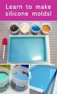 there is a collage of pictures showing how to make silicone molds