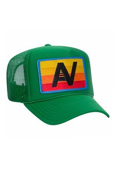 KID'S LOGO RAINBOW - VINTAGE TRUCKER HAT - Aviator Nation Aviator Nation Hat, Aviator Nation Logo, An Logo, Vintage Trucker Hat, Shoe Chart, Rainbow Vintage, Boyfriend Hoodie, Vintage Trucker Hats, Aviator Nation