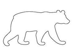 the outline of a bear is shown in black on a white background, it appears to be an animal